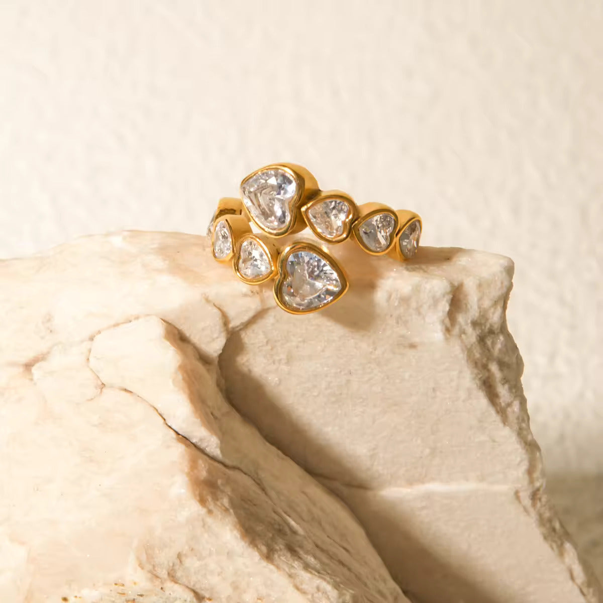 Golden Serpent Heart Ring