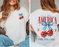 Cherry Coquette USA Tee – Comfort Colors® 4th of July Oversized Graphic Shirt